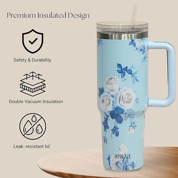 Vyralu_Blue_Stainless_Steel_Floral_Print_Insulated_Travel_Tumbler_1200_Ml