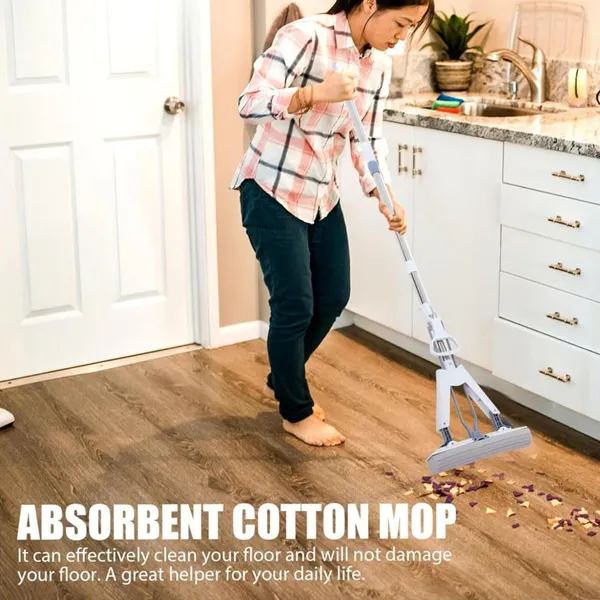 Vyralu_Grey_Cotton_Self-Wringing_Floor_Cleaning_Mop_With_Stainless_Steel_Handle