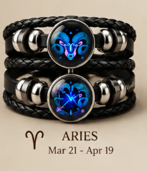 Vyralu_Black_And_Blue_Faux_Leather_Aries_Zodiac_Glass_Charm_Braided_Bracelet