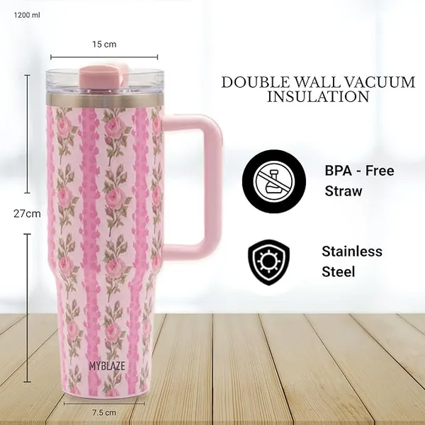 Vyralu_Pink_Stainless_Steel_Floral_Print_Insulated_Travel_Tumbler_1200_Ml