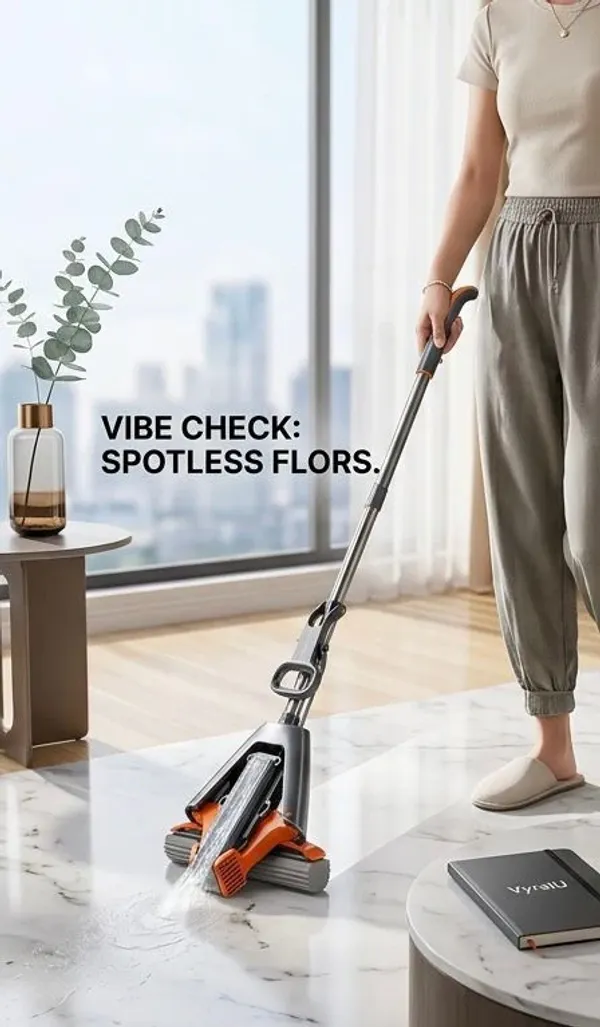 Vyralu_Grey_Cotton_Self-Wringing_Floor_Cleaning_Mop_With_Stainless_Steel_Handle