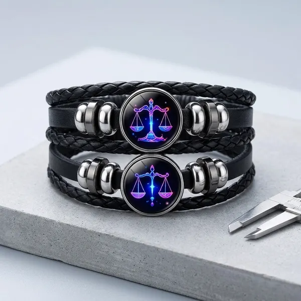 Vyralu_Black_And_Blue_Faux_Leather_Braided_Libra_Zodiac_Bracelet_Set