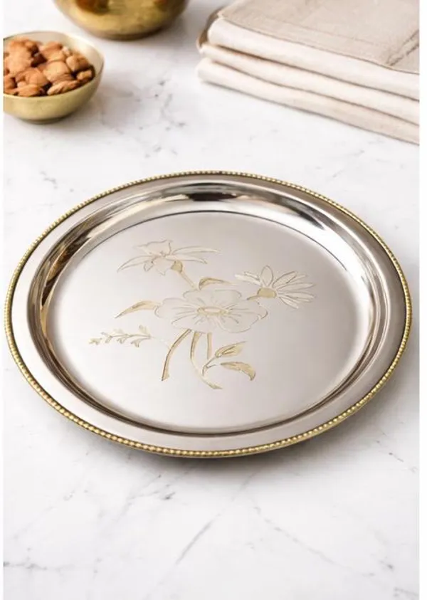 Brass_Beaded_Floral_Engraved_Serving_Tray_Set_Of_6