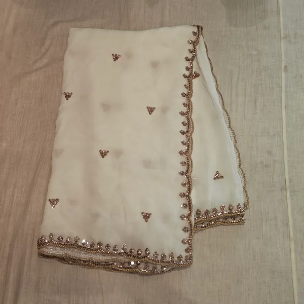 White_Georgette_With_Hand_Work_Dupatta_For_Women