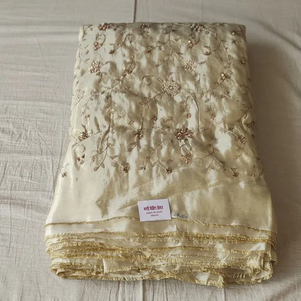Cream_Tissue_With_Hand_Work_Unstitched_Material_For_Women