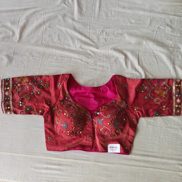 Red_Tissue_With_Multi_Work_Blouse_For_Women