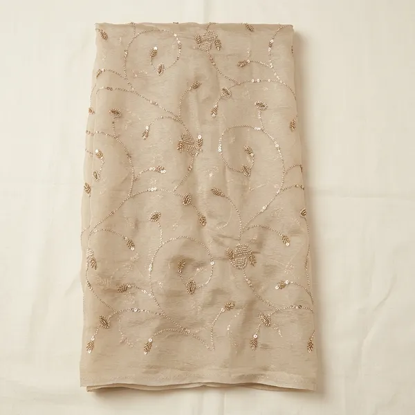 Beige_Kanjivaram_Tissue_With_Hand_Work_Unstitched_Material_For_Women