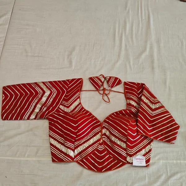 Red_Chinon_With_Gota_Work_Readymade_Blouse_For_Women