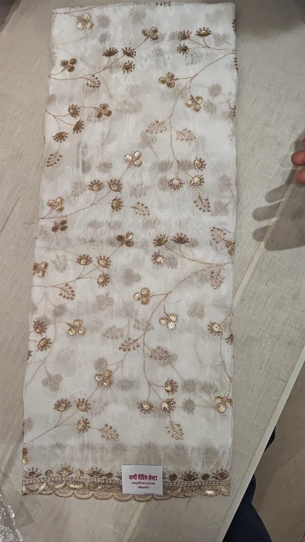 Ivory_Chinon_With_Zari_Work_Dupatta_For_Women
