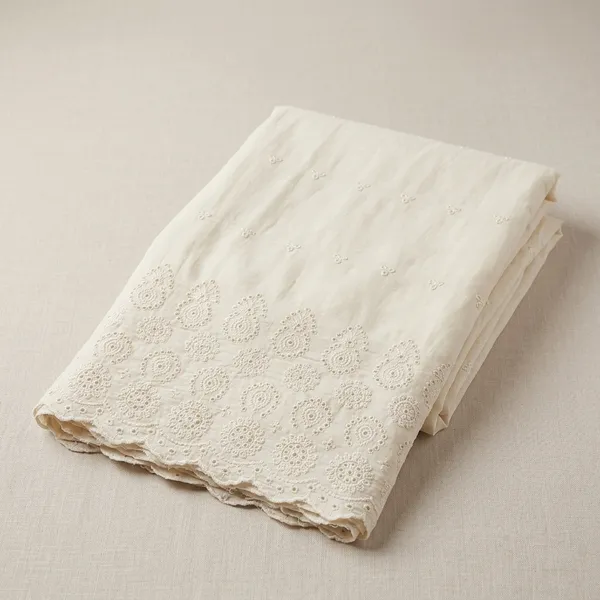 Cream_Cotton_With_Chikankari_Work_Unstitched_Material_For_Women