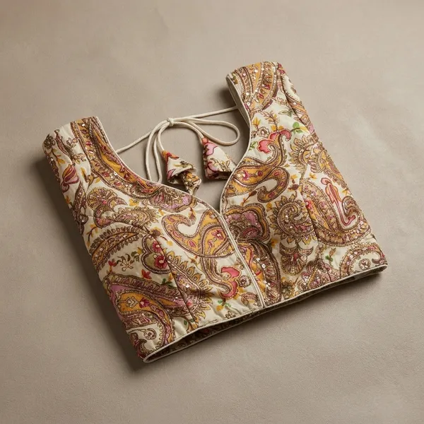 Brown_Silk_With_Multi_Work_Blouse_For_Women