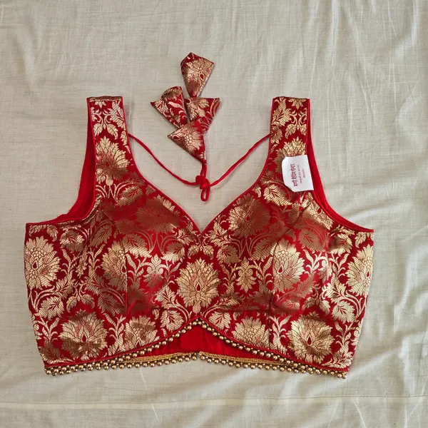 Red_Banarasi_Silk_Blouse_For_Women