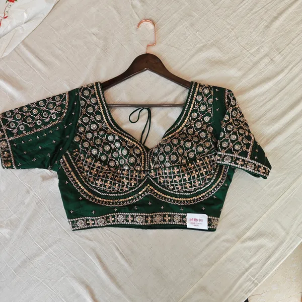 Green_Silk_With_Hand_Work_Blouse_For_Women