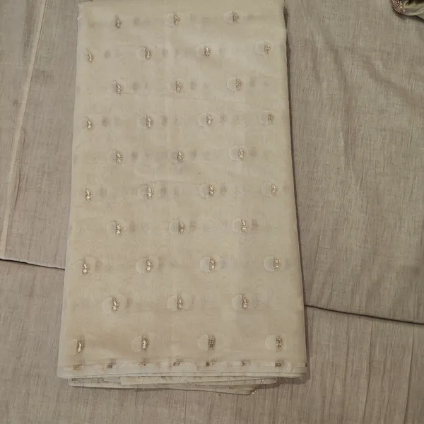 White_Chanderi_With_Self_Banarasi_Buti_Unstitched_Material_For_Women