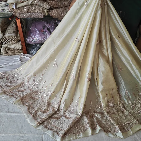 Cream_Tissue_With_Hand_Work_Unstitched_Material_For_Women