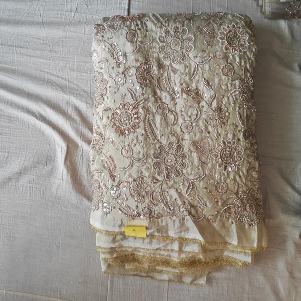 Cream_Tissue_With_Hand_Work_Unstitched_Material_For_Women