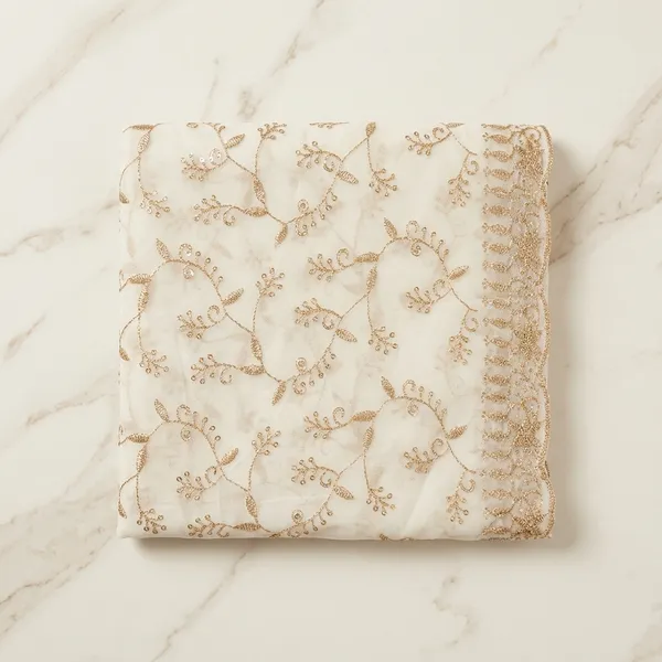 Cream_Chinon_With_Work_Dupatta_For_Women