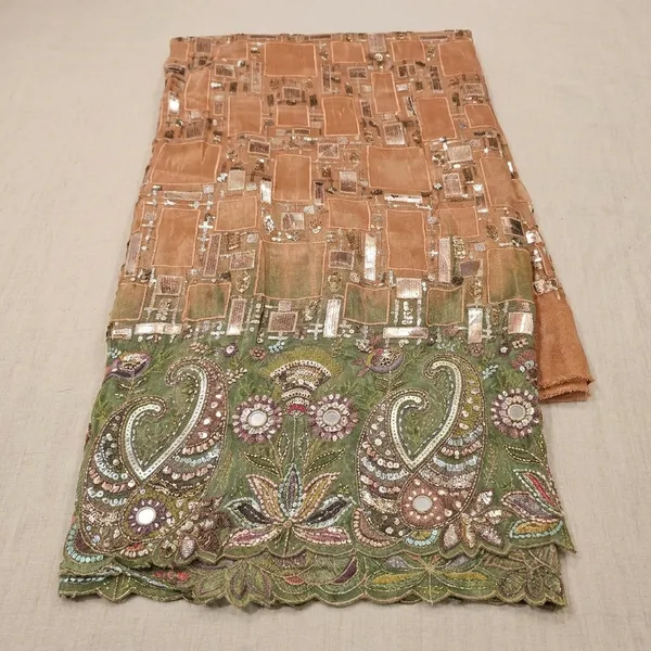 Peach_Tissue_With_Gota_Work_Unstitched_Material_For_Women