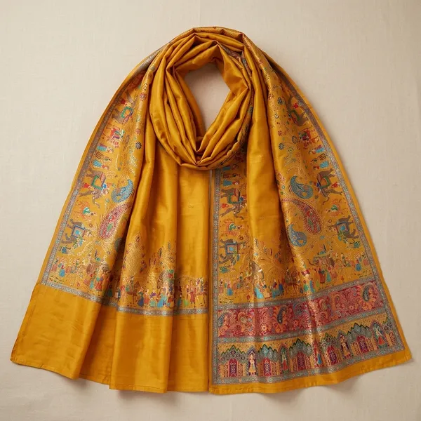 Mustard_Yellow_Pure_Viscose_Dola_With_Pattani_Work_Dupatta_For_Women
