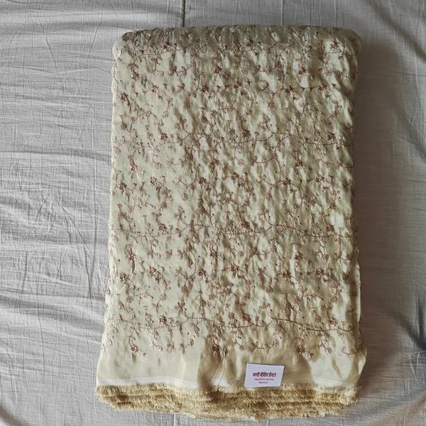 Cream_Tissue_With_Zari_Work_Unstitched_Material_For_Women