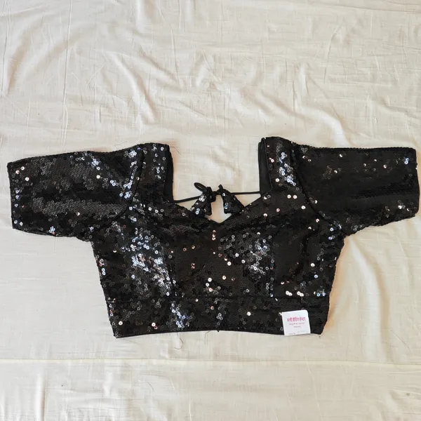 Black_Sequin_Fancy_Design_Blouse_For_Women