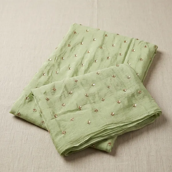 Green_Chinon_With_Hand_Work_Unstitched_Material_For_Women