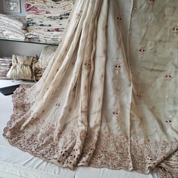 Cream_Tissue_With_Hand_Work_Unstitched_Material_For_Women