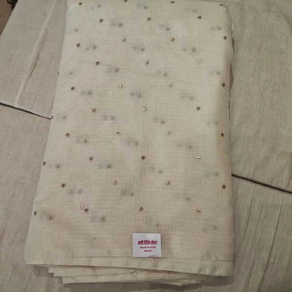 Off_White_Chanderi_With_Self_Banarasi_Buti_Unstitched_Material_For_Women