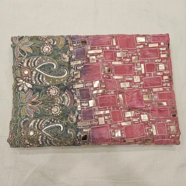 Green_Tissue_With_Gota_Work_Unstitched_Material_For_Women