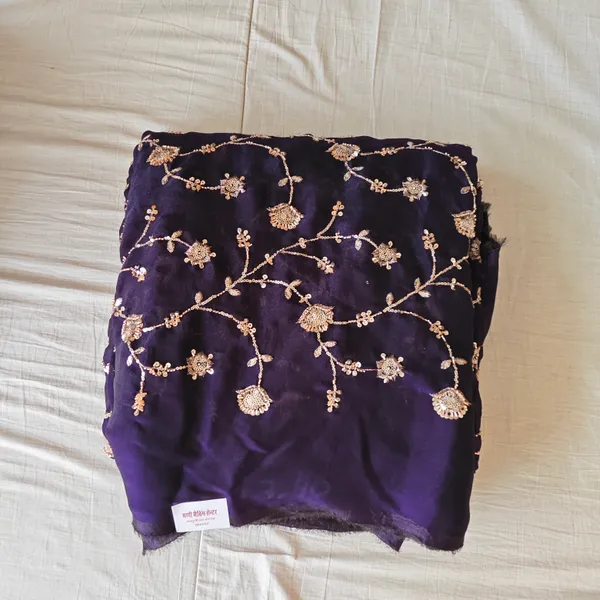 Purple_Silk_With_Hand_Work_Unstitched_Material_For_Women