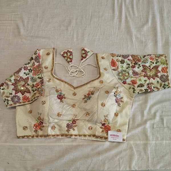 Cream_Silk_With_Multi_Work_Blouse_For_Women