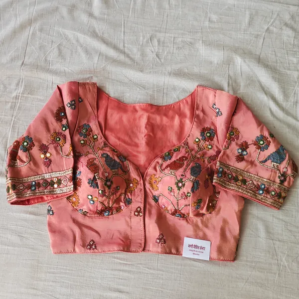 Pink_Tissue_With_Multi_Work_Blouse_For_Women