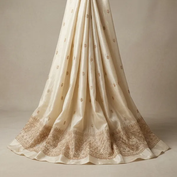 Cream_Tissue_With_Zari_Work_Unstitched_Material_For_Women