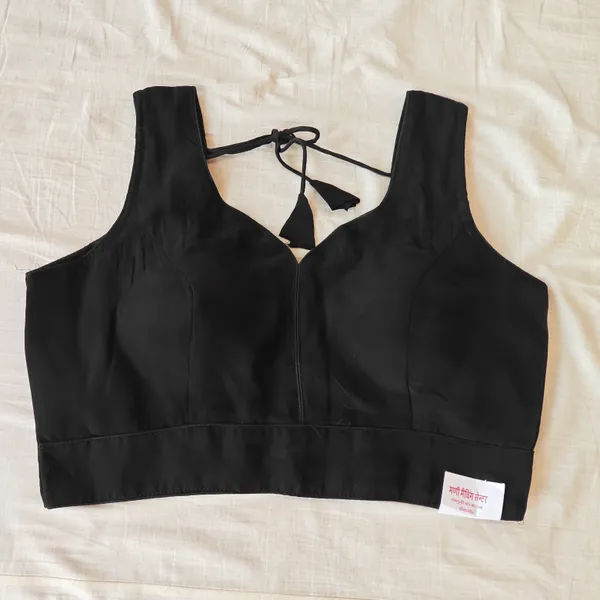 Black_Crepe_Fancy_Design_Blouse_For_Women