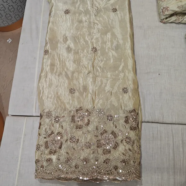 Cream_Tissue_With_Hand_Work_Unstitched_Material_For_Women