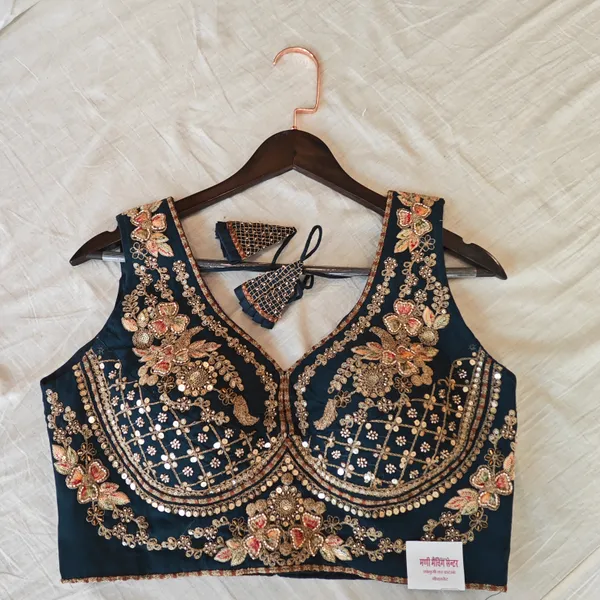 Black_Silk_With_Work_Blouse_For_Women