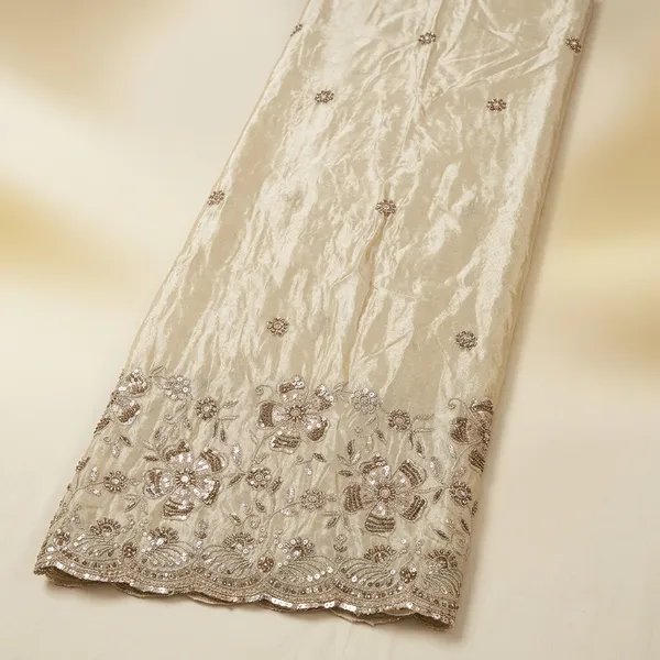 Cream_Tissue_With_Hand_Work_Unstitched_Material_For_Women