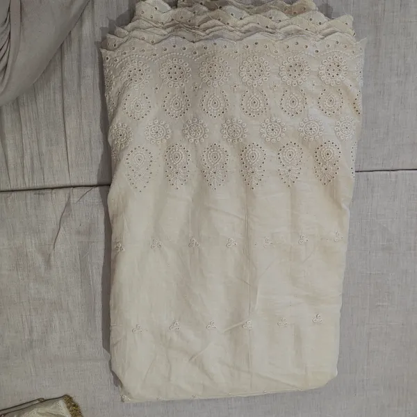 Cream_Cotton_With_Chikankari_Work_Unstitched_Material_For_Women