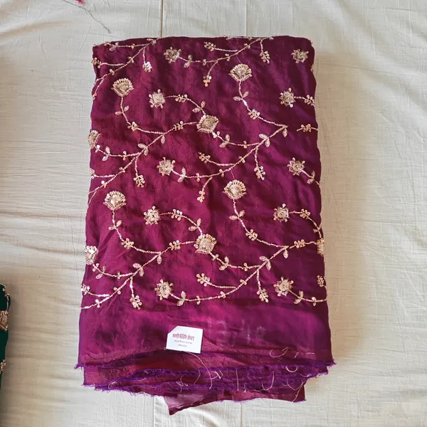 Maroon_Silk_With_Hand_Work_Unstitched_Material_For_Women