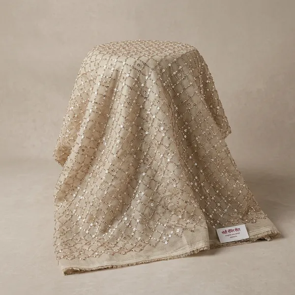 Beige_Tissue_With_Hand_Work_Unstitched_Material_For_Women