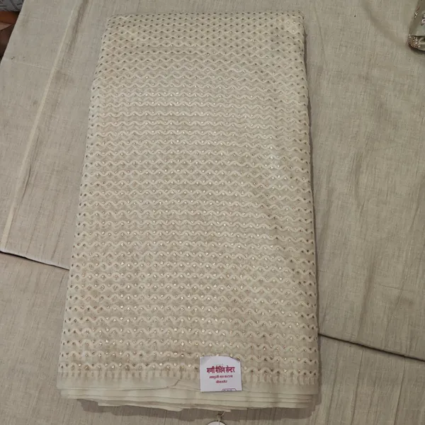 Cream_Chanderi_Silk_With_Banarasi_Buti_Unstitched_Material_For_Women
