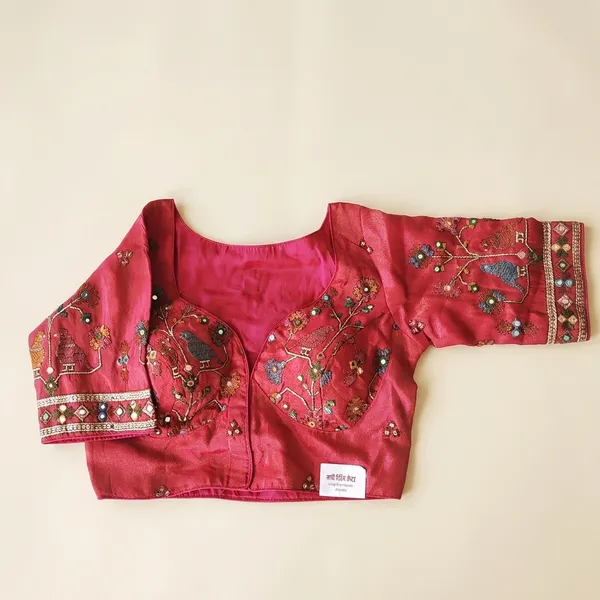 Pink_Silk_With_Multi_Work_Blouse_For_Women