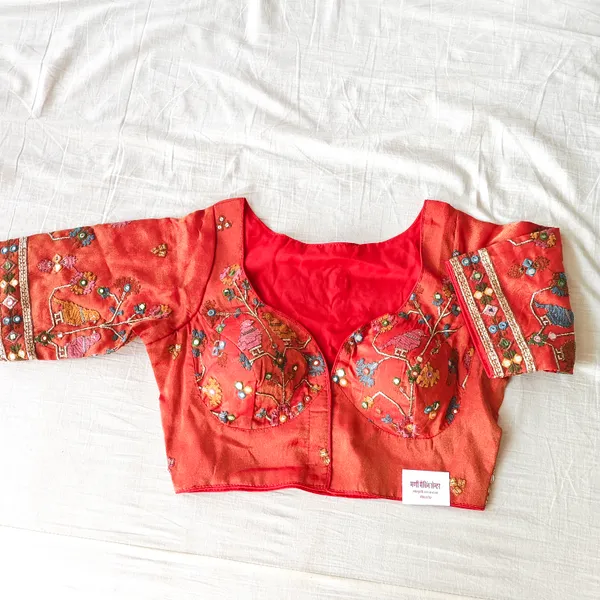 Red_Tissue_With_Multi_Work_Blouse_For_Women