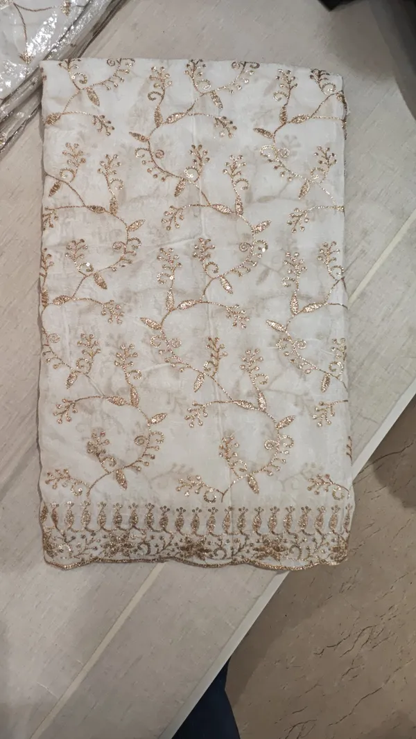 Cream_Chinon_With_Work_Dupatta_For_Women