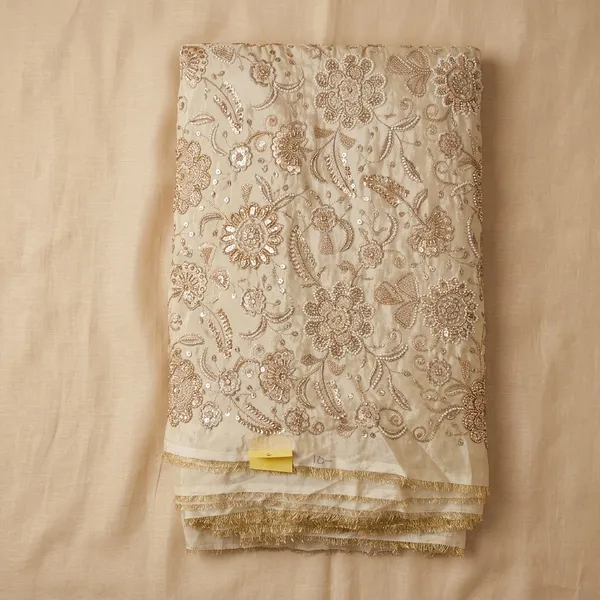Cream_Tissue_With_Hand_Work_Unstitched_Material_For_Women
