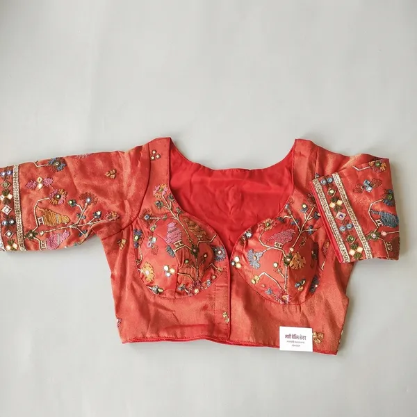 Red_Tissue_With_Multi_Work_Blouse_For_Women
