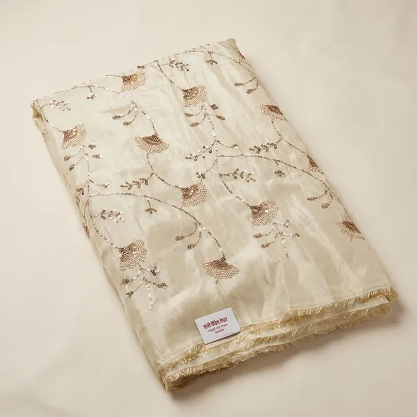 Cream_Tissue_With_Hand_Work_Unstitched_Material_For_Women