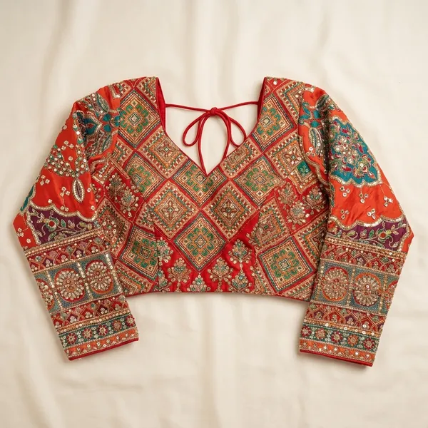Red_Natural_Crepe_With_Poison_Print_Blouse_For_Women