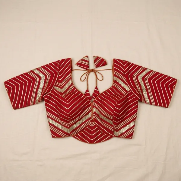 Red_Chinon_With_Gota_Work_Readymade_Blouse_For_Women