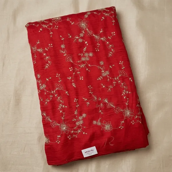 Red_Silk_With_Zari_Work_Unstitched_Material_For_Women